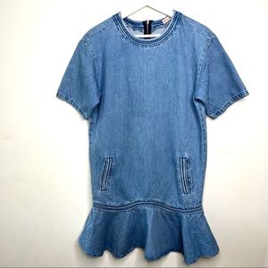 Paul & Joe Sister Denim Dress Drop Waist Blue Size 4